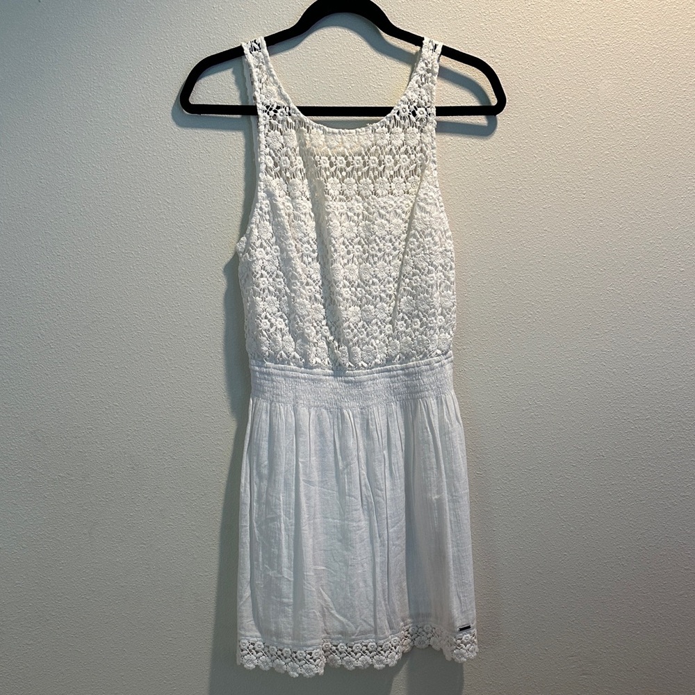 Hollister - White Crochet Bodice Sleeveless Dress